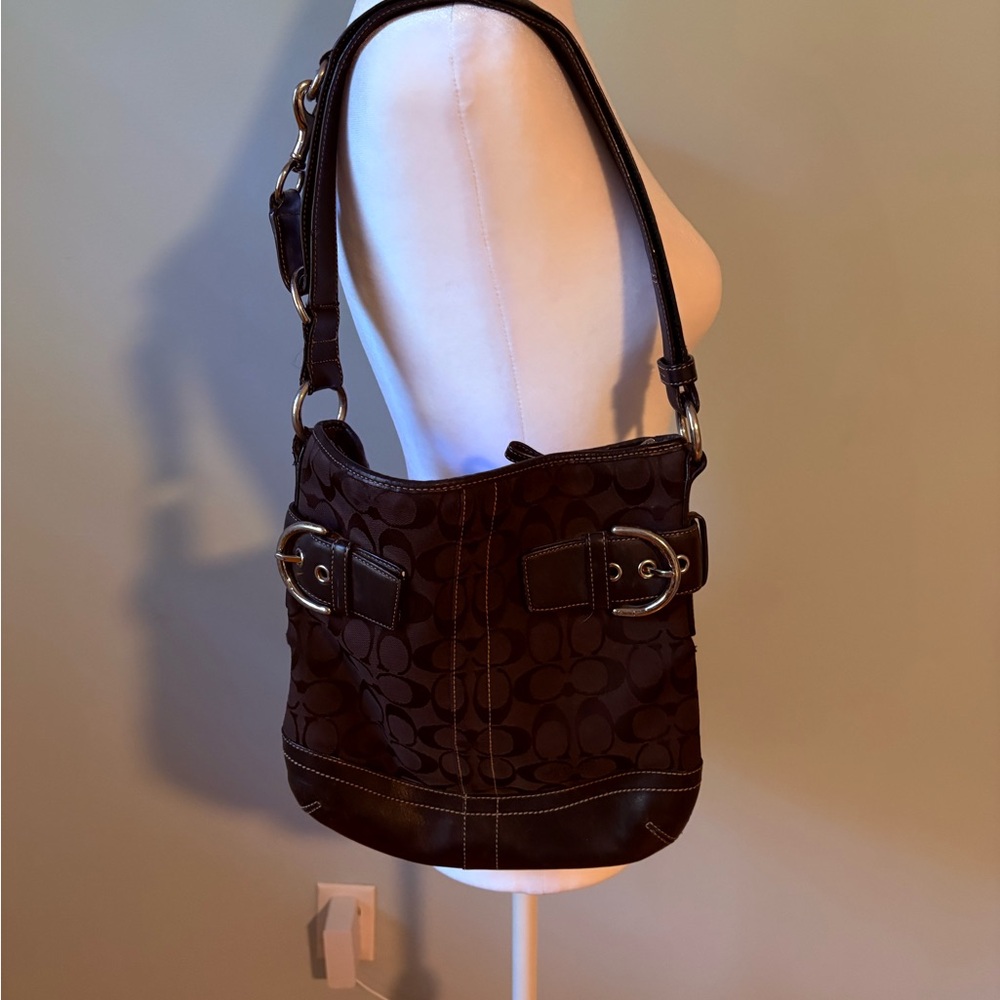 Coach Black and Brown Shoulder Bag